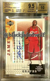 LEBRON JAMES 2003-04 UD STANDING O GRAPHS ROOKIE AUTO SP BGS 9.5/10 CAVALIERS